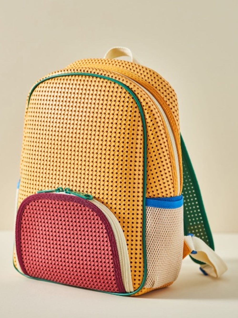 Anthropologie Light+Nine Starter Backpack Color-block Mesh Mini Backpack.